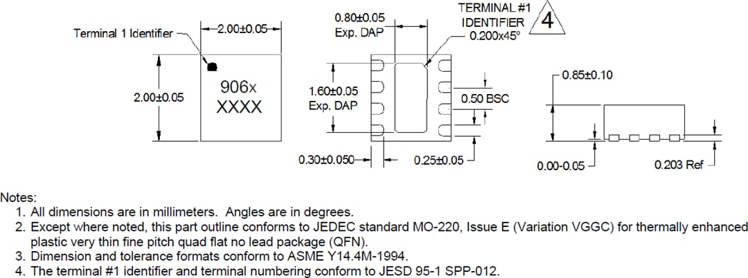 Mechanical Drawing - Qorvo TQL9062 & TQL9063 Ultralow Noise Bypass LNAs Mechanical Drawing - Qorvo TQL9062 & TQL9063 Ultralow Noise Bypass LNAs